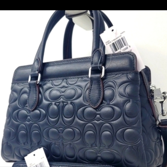 COACH NWT Purse Bag Satchel Crossby RARE Embossed Debossed LEATHER - Picture 3 of 14
